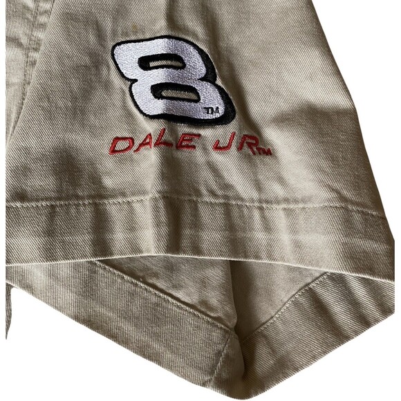 Winners Circle Men’s L Dale Earnhardt Jr #8 Button Up Shop Shirt Tan Bud Racing - Picture 4 of 8